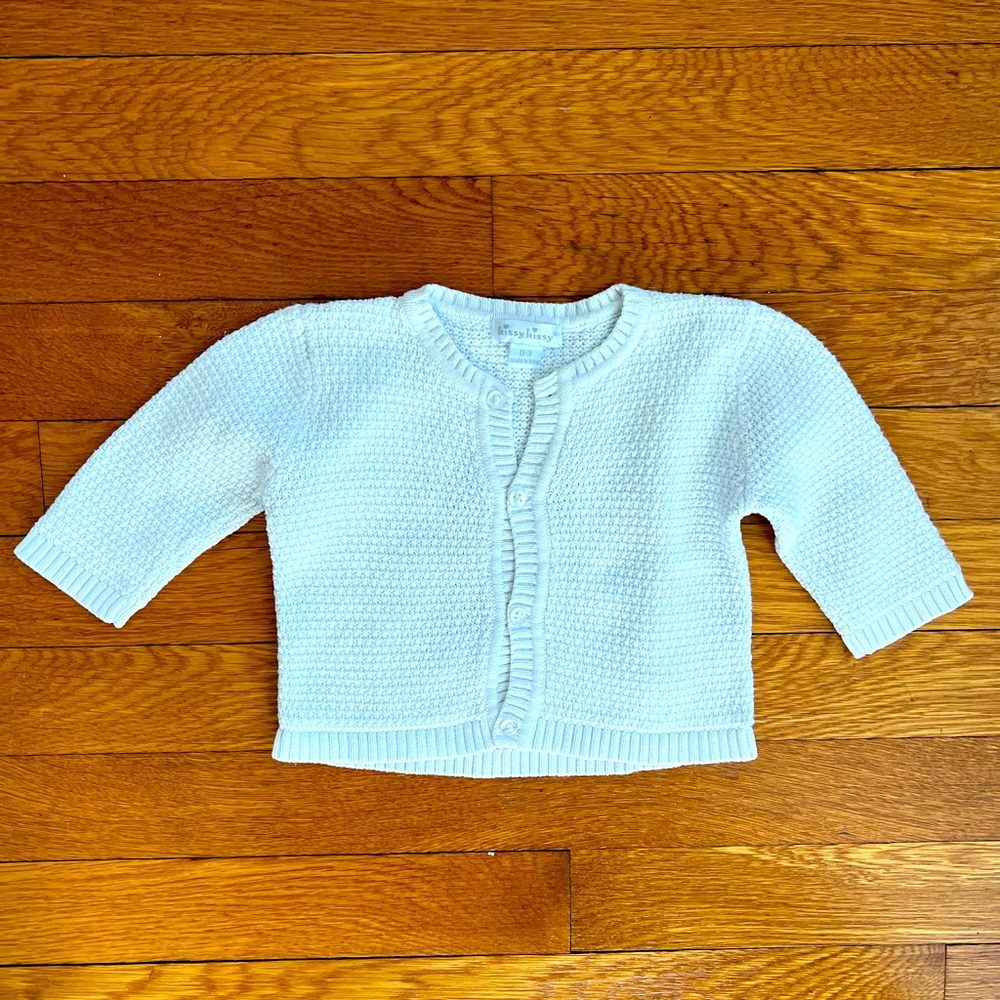 Kissy Kissy White cotton cardigan, 0-3M